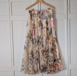 Floral Cream Maxi Skirt NWT Size XL